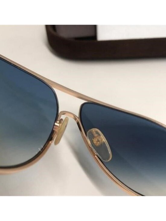 Tom Ford TF450 28P “Cliff” Aviator Sunglasses – Rose Gold / Gradient Blue main image 10